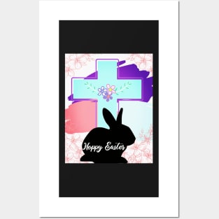 Hoppy Easter Cross Posters and Art